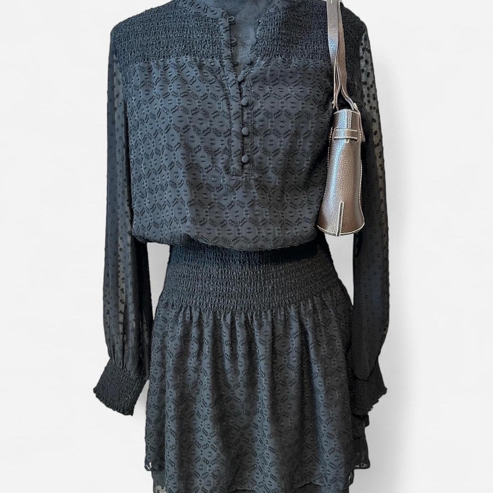White House Black Market Textured Black Dress